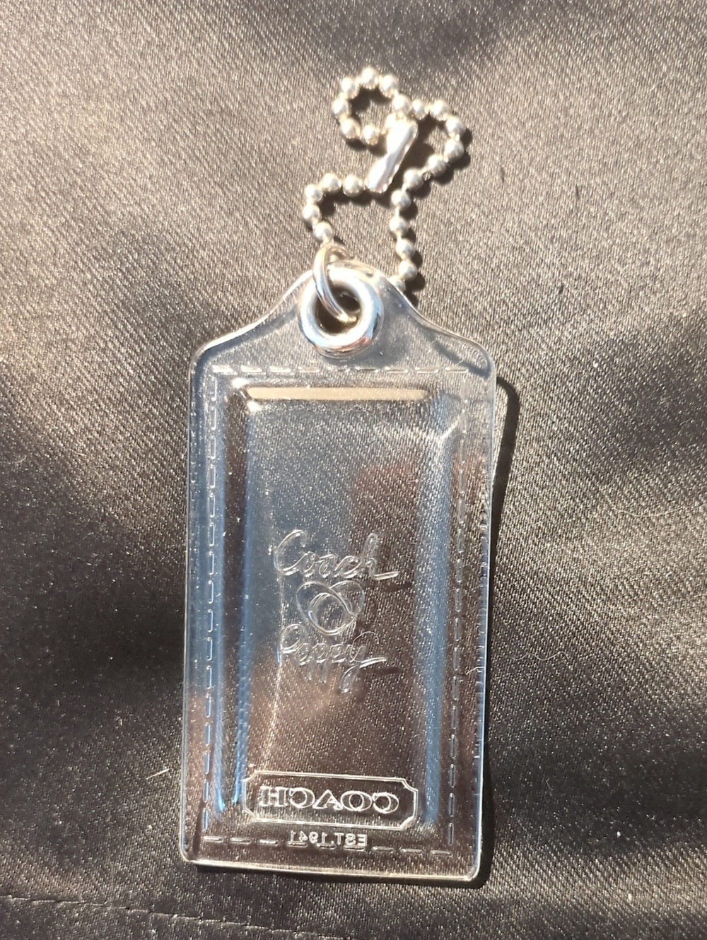 RARE Coach Poppy 3.5" Transparent Hang Tag w/Silver Ball Chain NOW ONLY $55